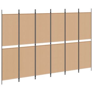 vidaXL 6-Panelen Kamerscherm Beige 300 x 200 cm Stof