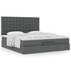 vidaXL Ottoman bed met matras 160x200cm stof donkergrijs