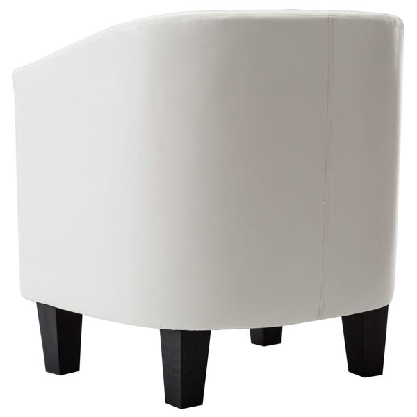 vidaXL Kuipstoel kunstleer wit