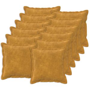vidaXL Kussensloop 12 st HOUTEN Geel 40 x 40 cm Microfiber Fleece