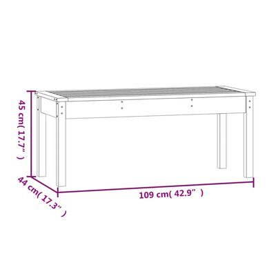 vidaXL Tuinbank 109x44x45 cm massief grenenhout