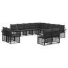 vidaXL Buiten bankenset 13 st Zwart en Donkergrijs Polyester