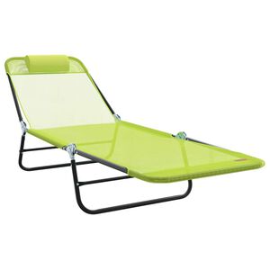 vidaXL Opvouwbare zonnebed Groen 182 x 55 x 85,5 cm Textileen