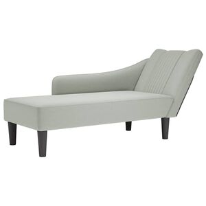 vidaXL Chaise longue met rechterarmleuning fluweel lichtgrijs