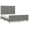 vidaXL Bedframe zonder matras stof donkergrijs 140x200 cm