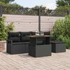 vidaXL Tuin Sofa Set met opslag 6 pcs Zwart Poly riet