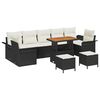 vidaXL Tuinbankenset 10 st Zwart poly rattan