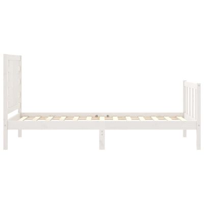 vidaXL Bedframe met hoofdbord massief hout wit