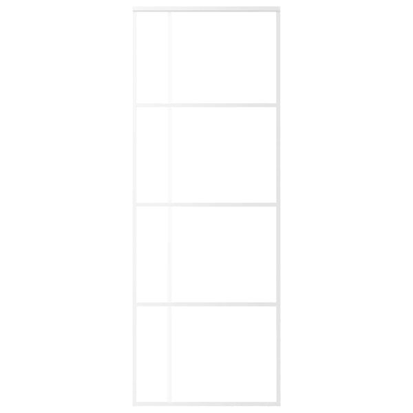 vidaXL Schuifdeur 76x205 cm ESG-glas en aluminium wit