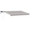 vidaXL Handmatige Luifelhouder met LED's Lichtgrijs en wit. 3 x 2,5 m