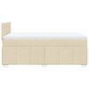vidaXL Boxspring met matras stof cr&egrave;mekleurig 120x190 cm