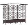 vidaXL Verhoogd Bed met Trellis en Dak Bruin 203,5 x 40 x 129 cm PP