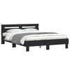 vidaXL Bedframe met hoofdeinde bewerkt hout zwart 150x200 cm