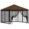 vidaXL Tuin Gazebo met Zijwanden 3 x 3 m Bruin Polyester en staal