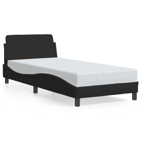 vidaXL Bedframe met hoofdeinde "Dover" 90x200 cm stof zwart