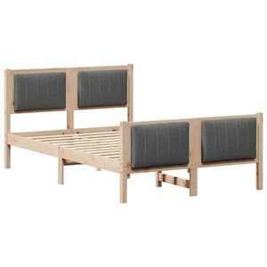 vidaXL Bedframe Bruin en donkergrijs 120 x 200 cm Massief grenenhout
