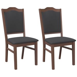 vidaXL Eetkamerstoelen met kussens 2 stuks bruin massief hout rubber