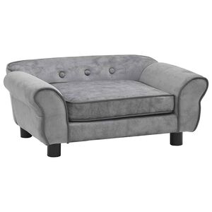 vidaXL Hondenbank 72x45x30 cm pluche grijs