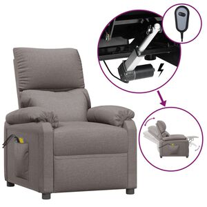 vidaXL Massagestoel elektrisch stof taupe