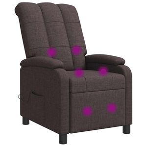 vidaXL Massage Recliner Donkerbruin Stof