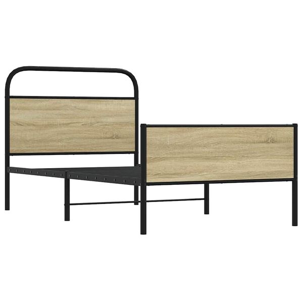 vidaXL Bedframe zonder matras bewerkt hout sonoma eikenkleur 90x190 cm