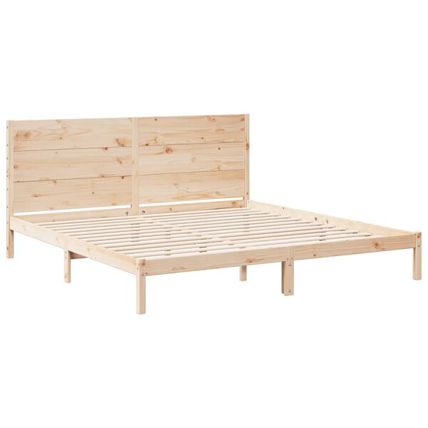 vidaXL Bedframe extra lang zonder matras massief hout 180x210 cm