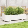 vidaXL Plantenbak 110x40x26,5 cm massief grenenhout wit