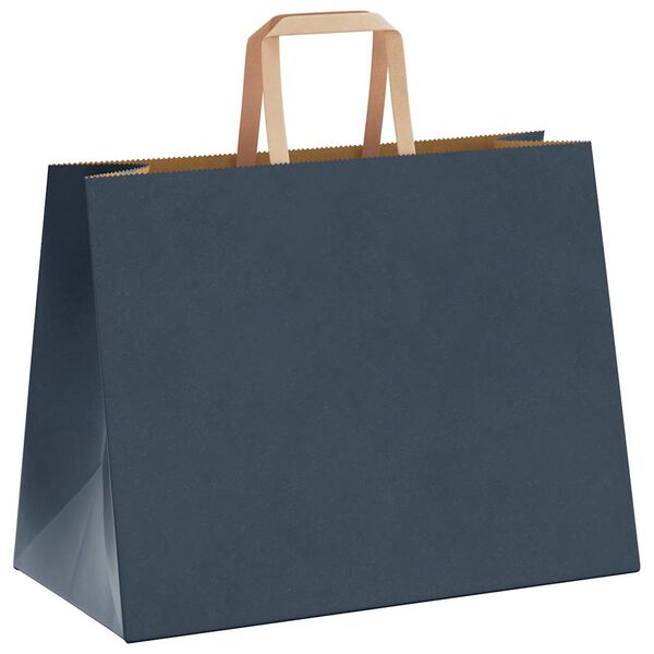vidaXL Papieren zakken 250 st met hengsels 32x17x25 cm blauw