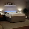 vidaXL Boxspring met matras fluweel lichtgrijs 180x200 cm