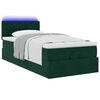 vidaXL Ottoman bed met matras en LED's 100x200 cm fluweel donkergroen