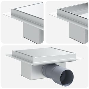 vidaXL 2 in 1 Doucheafvoer Zilver 15 x 15 cm Roestvrij staal 304