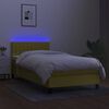 vidaXL Boxspring met matras en LED stof groen 90x190 cm