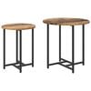 vidaXL Bijzettafelset 2 st Oud Hout en Zwart 50 x 50 x 50 cm