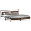 vidaXL Bedframe zonder matras metaal gerookt eikenkleurig 193x201 cm