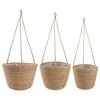 vidaXL Zeegras Plantenmanden 3 pcs Naturel &Oslash;26 x 19 cm 100% Zeegras