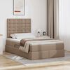 vidaXL Opslag bed met matras Cappuccino 120 x 190 cm Nep Leer
