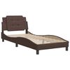 vidaXL Bedframe zonder matras "Zadar" kunstleer bruin 90x200 cm
