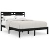 vidaXL Bedframe massief grenenhout zwart 160x200 cm