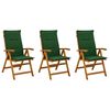 vidaXL Recliner Tuinstoelen 3 st Naturel Massief Acaciahout