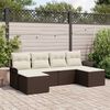 vidaXL Tuin Sofa Set met kussen 6 pcs Bruin Poly riet