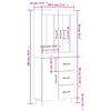 vidaXL Hoge kast 69,5x34x180 cm bewerkt hout gerookt eikenkleurig