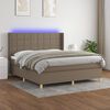vidaXL Boxspring met matras en LED stof taupe 160x200 cm