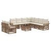 vidaXL Tuinbankenset 10 pcs Beige poly rattan