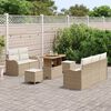 vidaXL Tuinbankenset met kussen 8 pcs Beige poly rattan