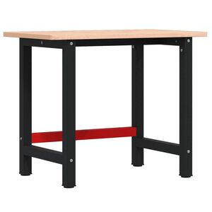 vidaXL Werkbank rechthoekig 100x60x81,5 cm massief beukenhout