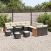 vidaXL Tuin Sofa Set met kussen 14 pcs Zwart en cr&egrave;me