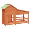 vidaXL Hondenhok 143x60,5x109 cm massief grenenhout bruin