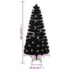 vidaXL Kerstboom met LED-sneeuwvlokken 180 cm glasvezel zwart