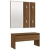 vidaXL Garderobe set bewerkt hout bruin eikenkleur
