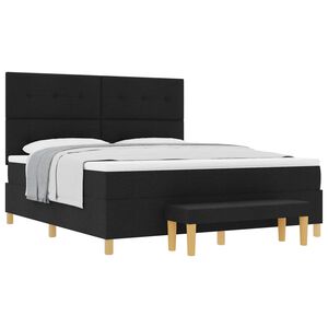 vidaXL Boxspring bed met matras met hoofdeinde Zwart 180 x 200 cm Stof